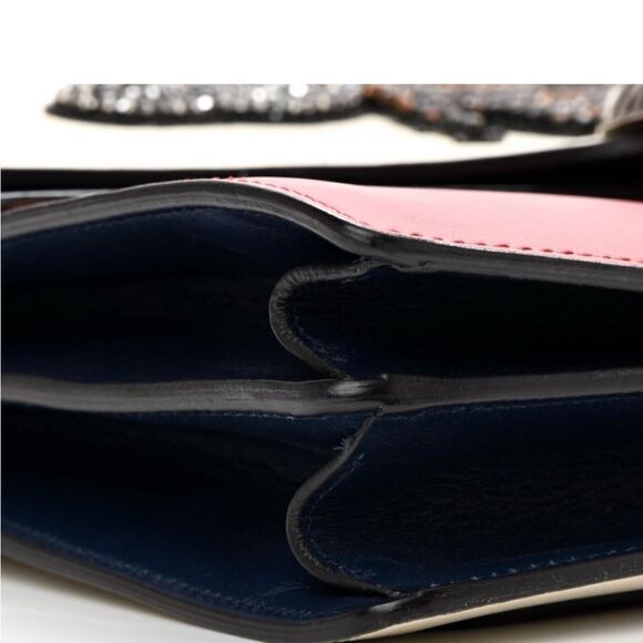 Gucci Calfskin Bee Embroidered Medium Dionysus Shoulder Bag White Blue R… - Picture 7 of 10